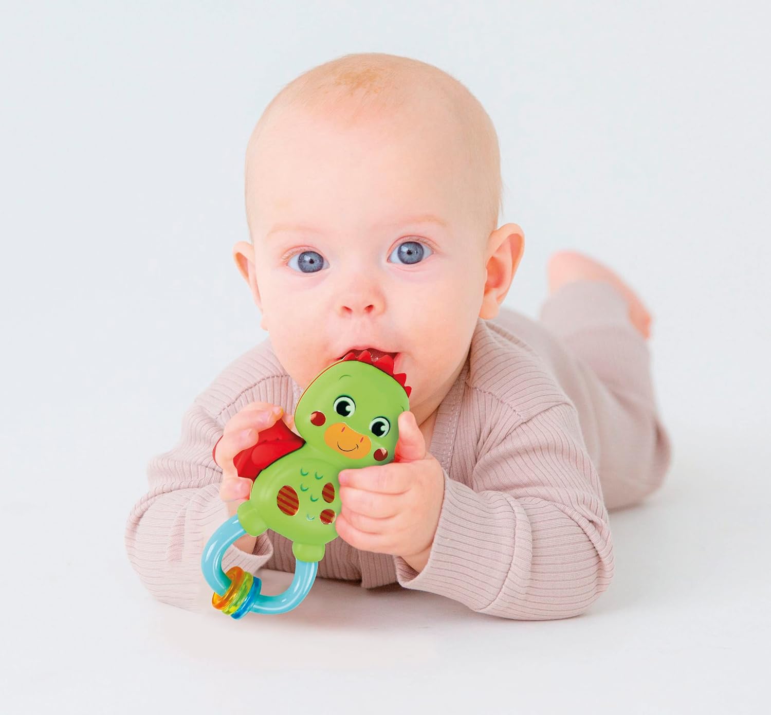 Clementoni- Little Dragon Rattle-Sonaglio Neonato con Massaggiagengive, Giocattolo Bambini 3 Mesi, Rafforza Le capacità Motorie E Sensoriali-Made in Italy, Colore Multilingua, 17779