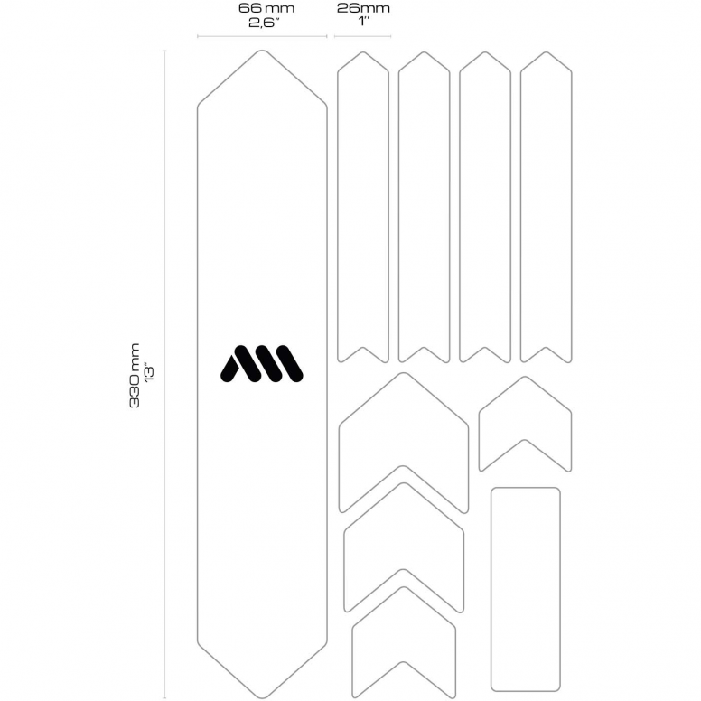 All Mountain Style AMS High Impact Frame Guard Extra Semi-transparent – Protects your bike from scratches and dings