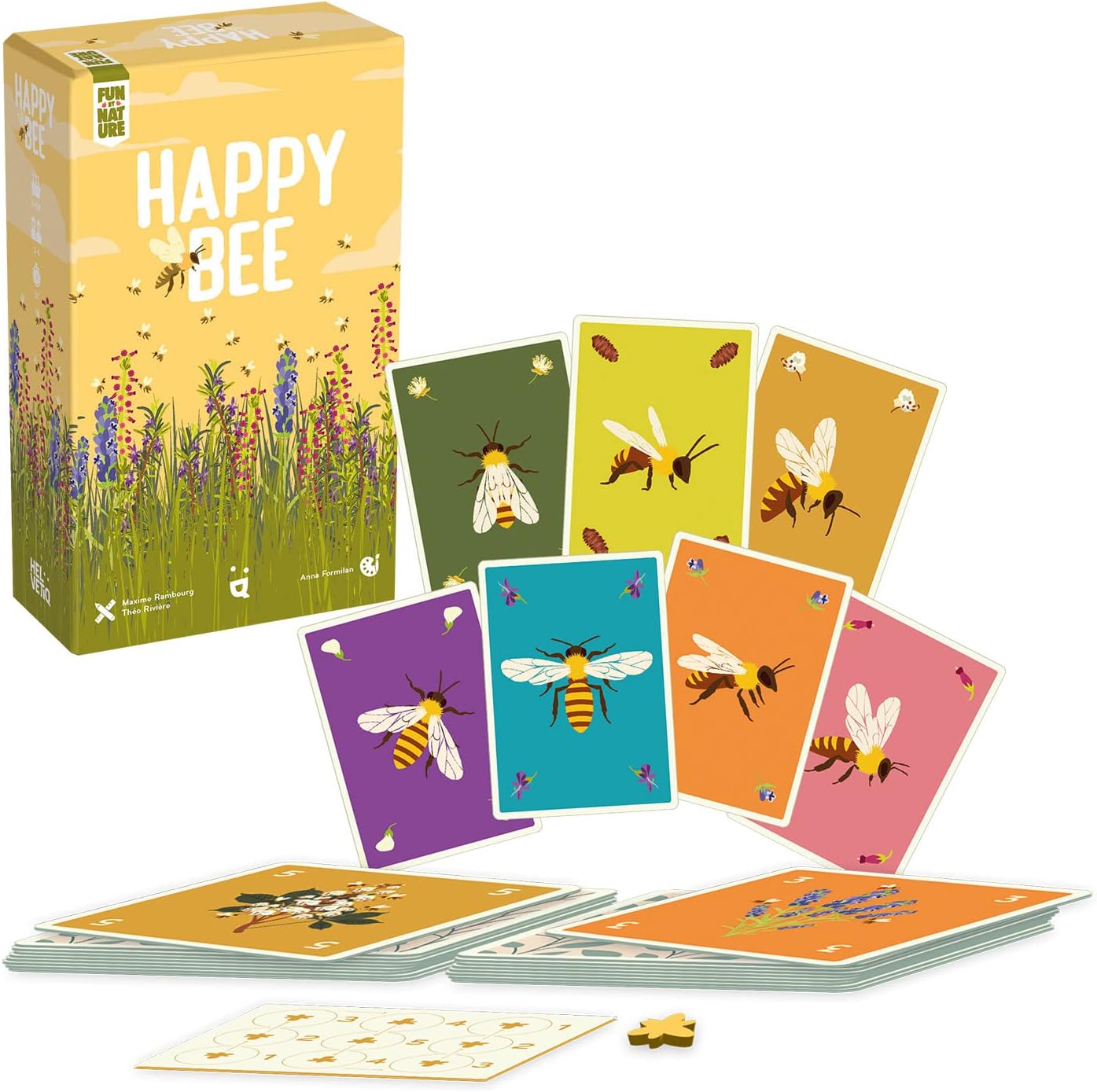 Helvetiq | Happy Bee | Card Game | Ages 8+ | 3-6 Players | 15 Minutes Playing Time