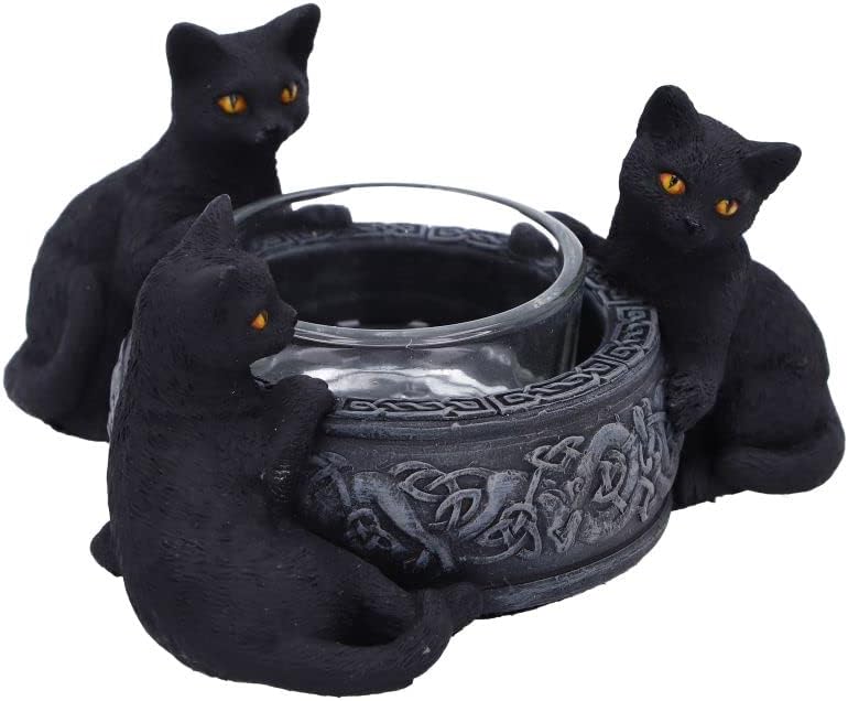Familiar Trio Cat Tea Light Holder 10Cm