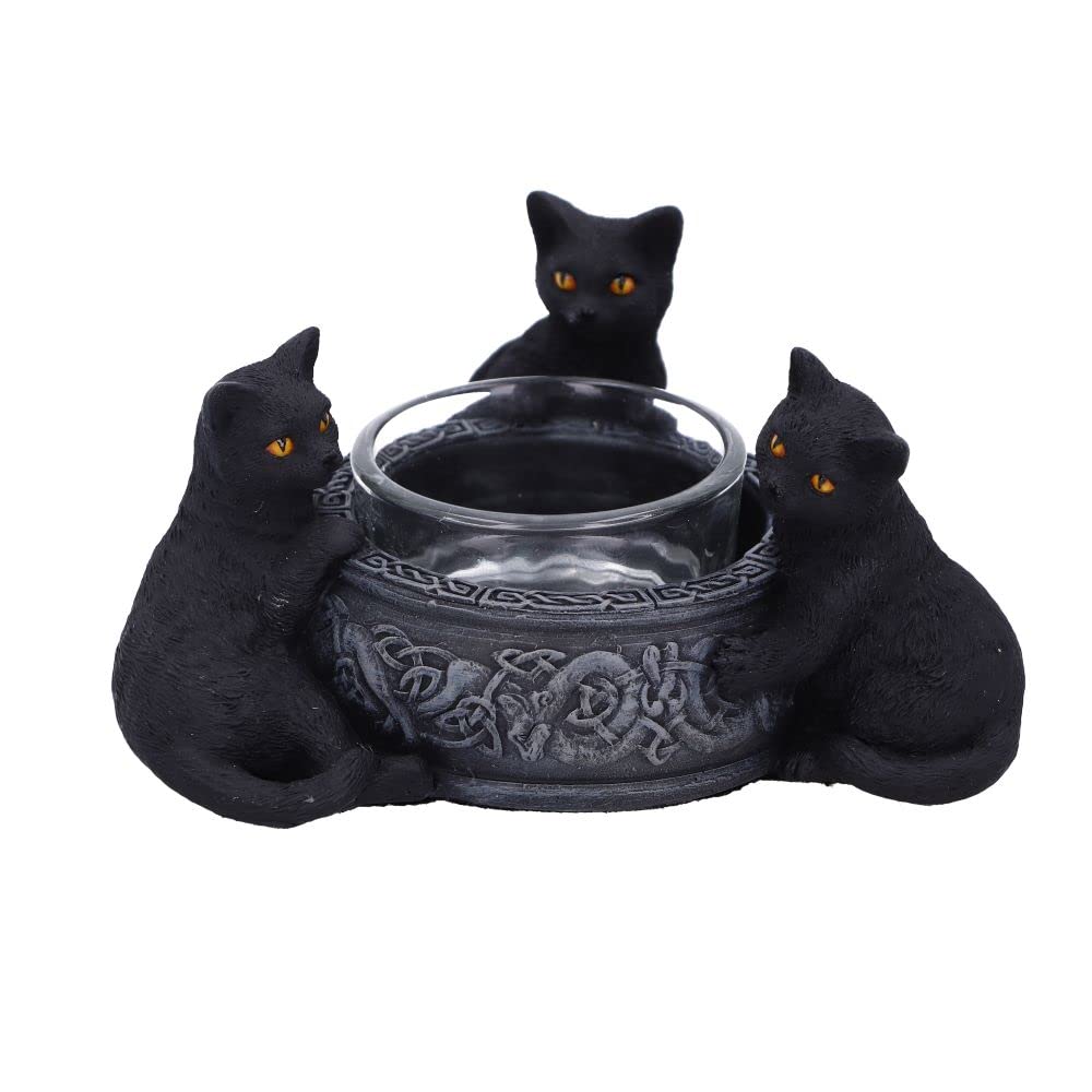 Familiar Trio Cat Tea Light Holder 10Cm