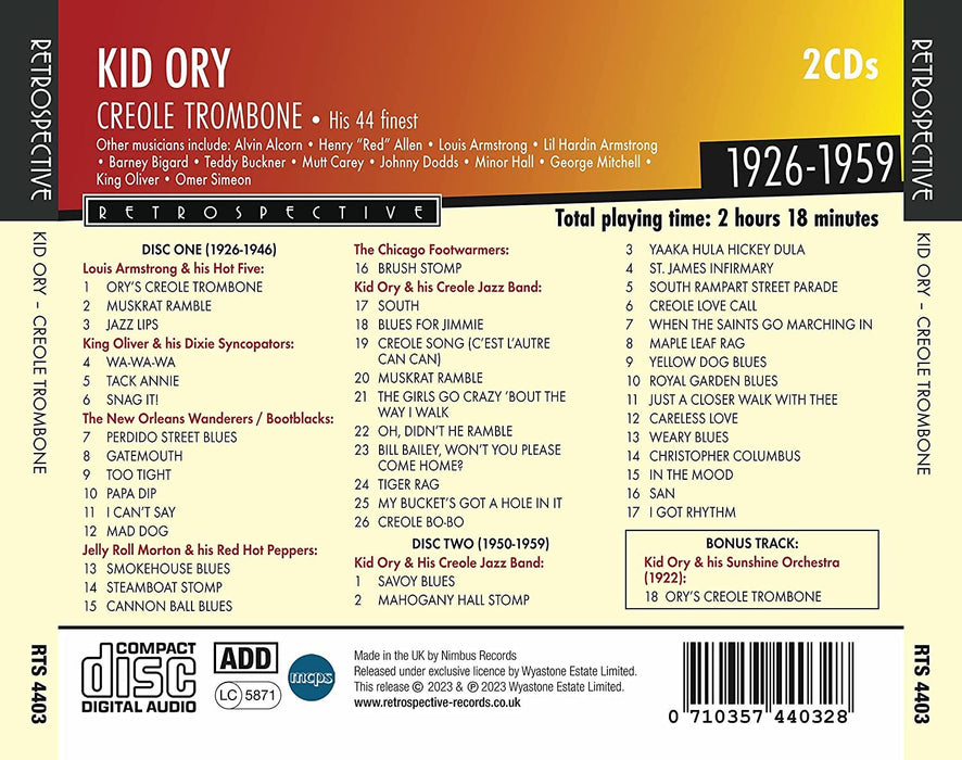 Kid Ory: Creole Trombone: His 44 Finest 1926-1959