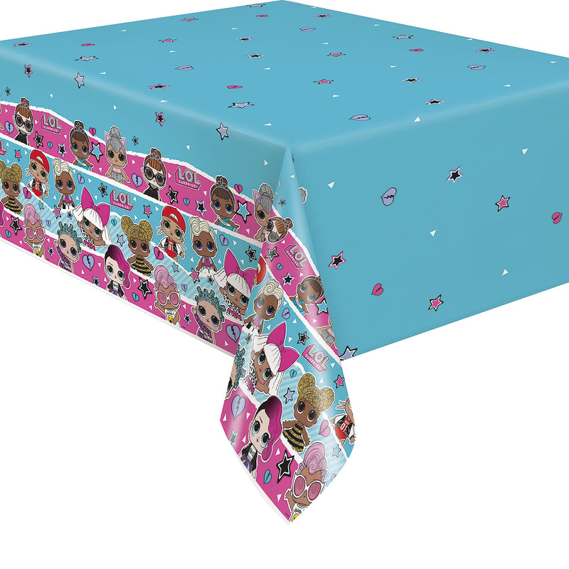 Unique 20903 Plastic Tablecloth-2.13 m x 1.37 m-LOL Surprise Party, Print, Multicolour