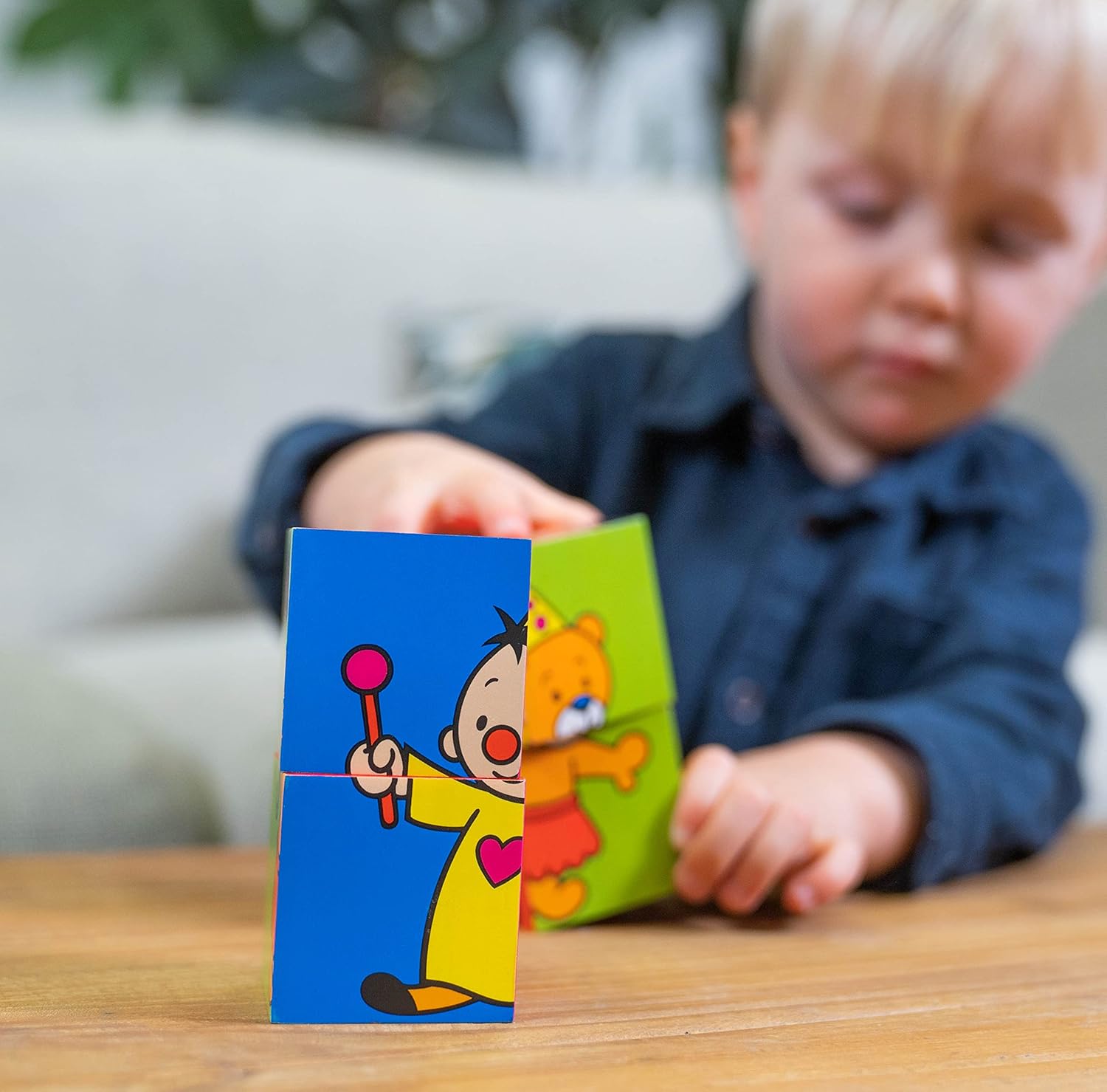 Bumba : houten kleurrijke blokpuzzel met 4 blokken
