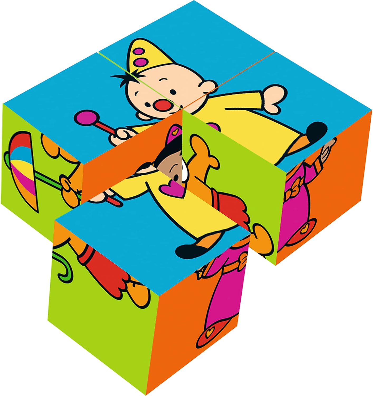 Bumba : houten kleurrijke blokpuzzel met 4 blokken