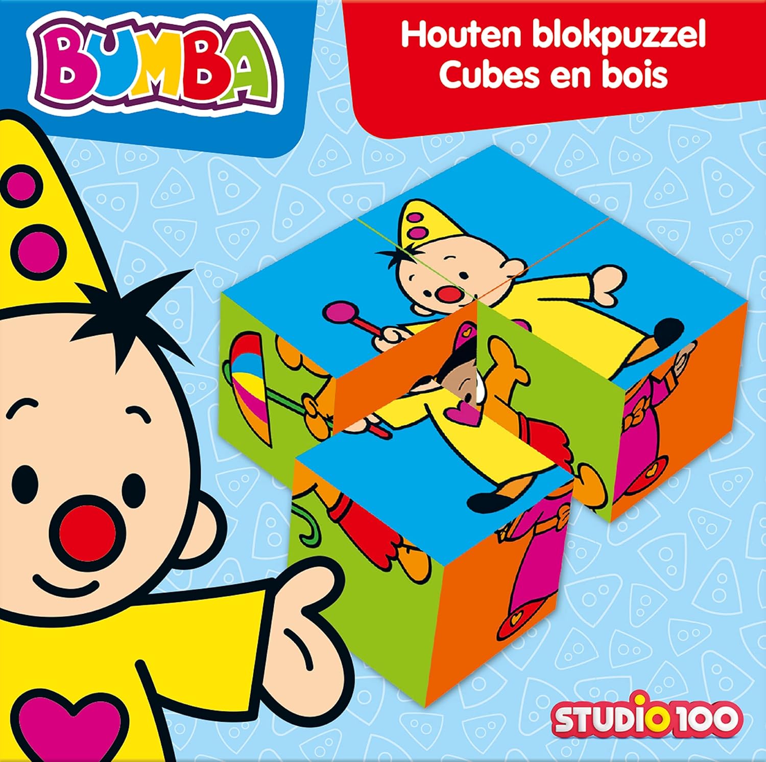Bumba : houten kleurrijke blokpuzzel met 4 blokken