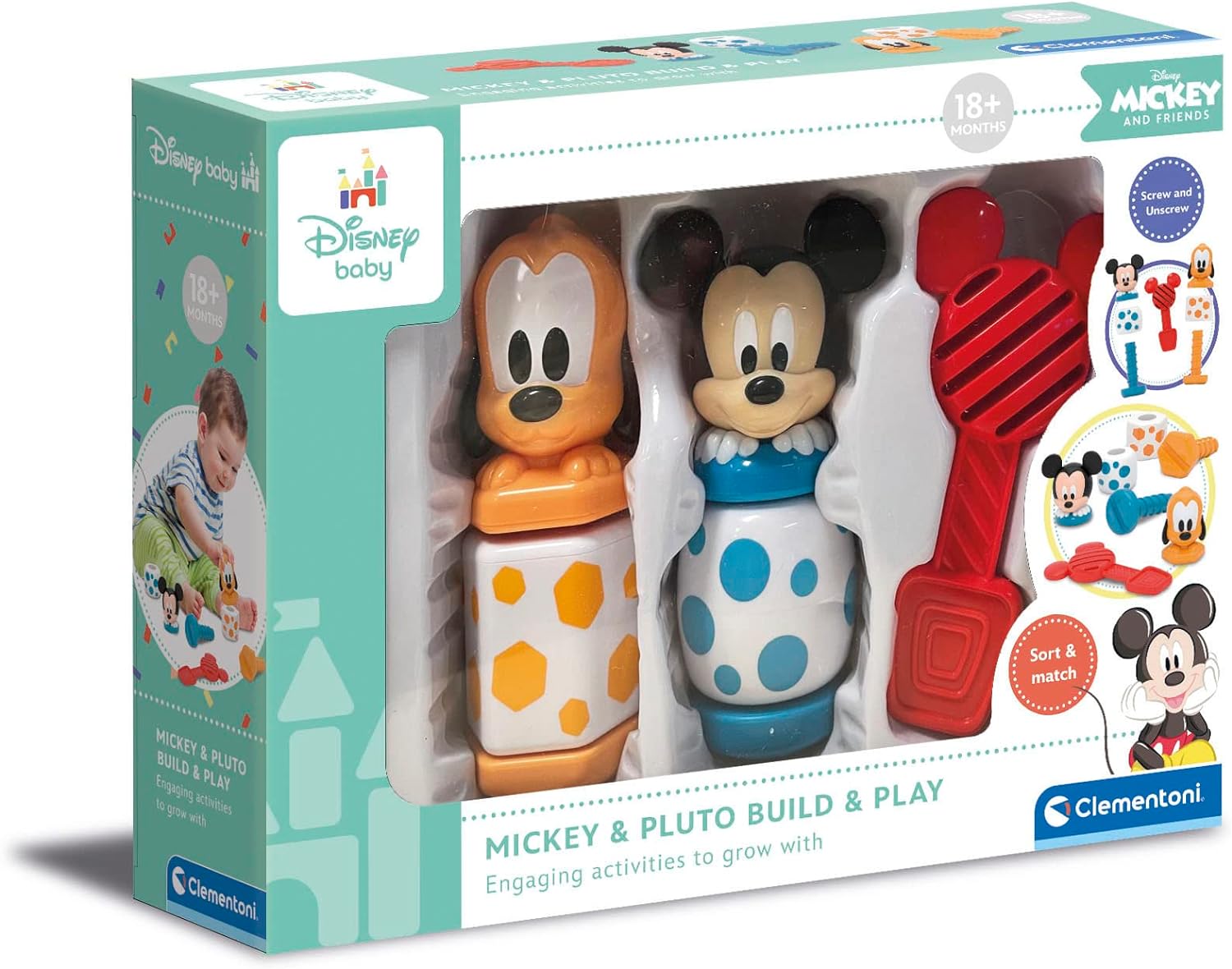 Disney Baby Mickey - Montieren und Spielen, Motorikspielzeug für Kinder und Babys ab 18 Monaten, 17814 von Clementoni