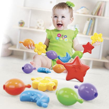 Quercetti- Flores Quercetti-4130 Star Links-Juego encajable, Multicolor (4130