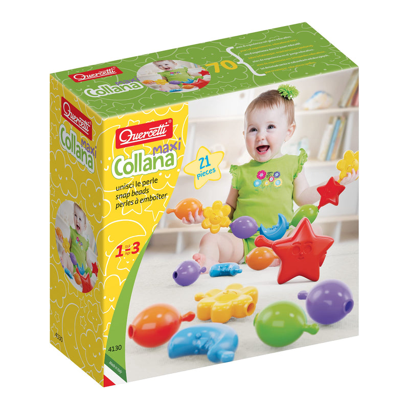 Quercetti- Flores Quercetti-4130 Star Links-Juego encajable, Multicolor (4130