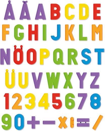 Quercetti Q5341 Quercetti-5341 Tablet Letters and Numbers, Kids' Magnetic Drawing Boards, Black, L40cm x W34cm x D9cm Single