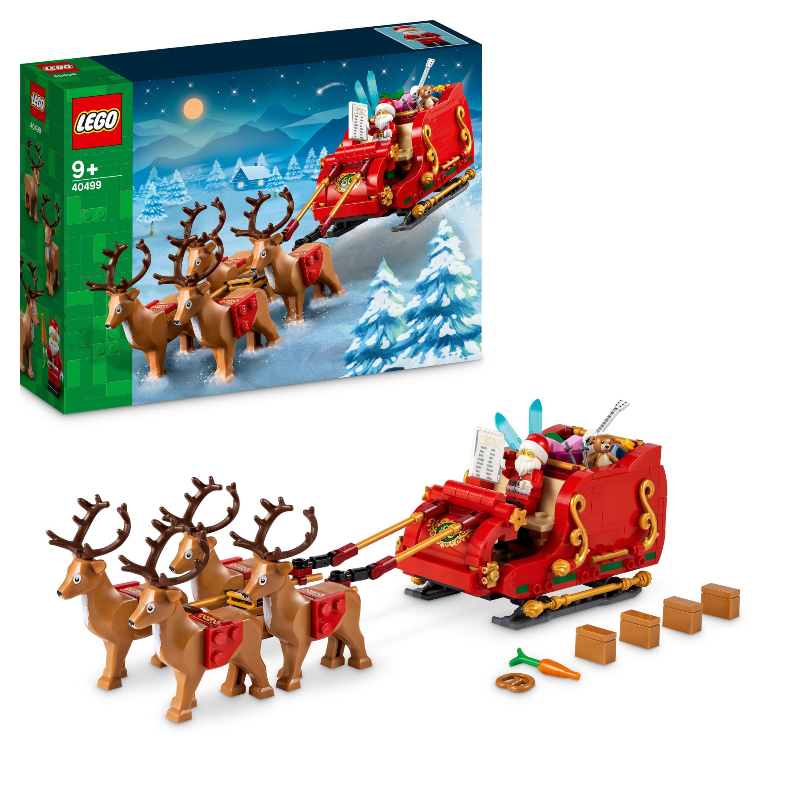 LEGO Schlitten des Weihnachtsmanns, BAU- und Spielset für Kinder mit Minifigur und Rentieren, Geschenk zu Weihnachten für Jungen und Mädchen, kleines Geschenk zu Weihnachten, Weihnachtsschmuck 40499