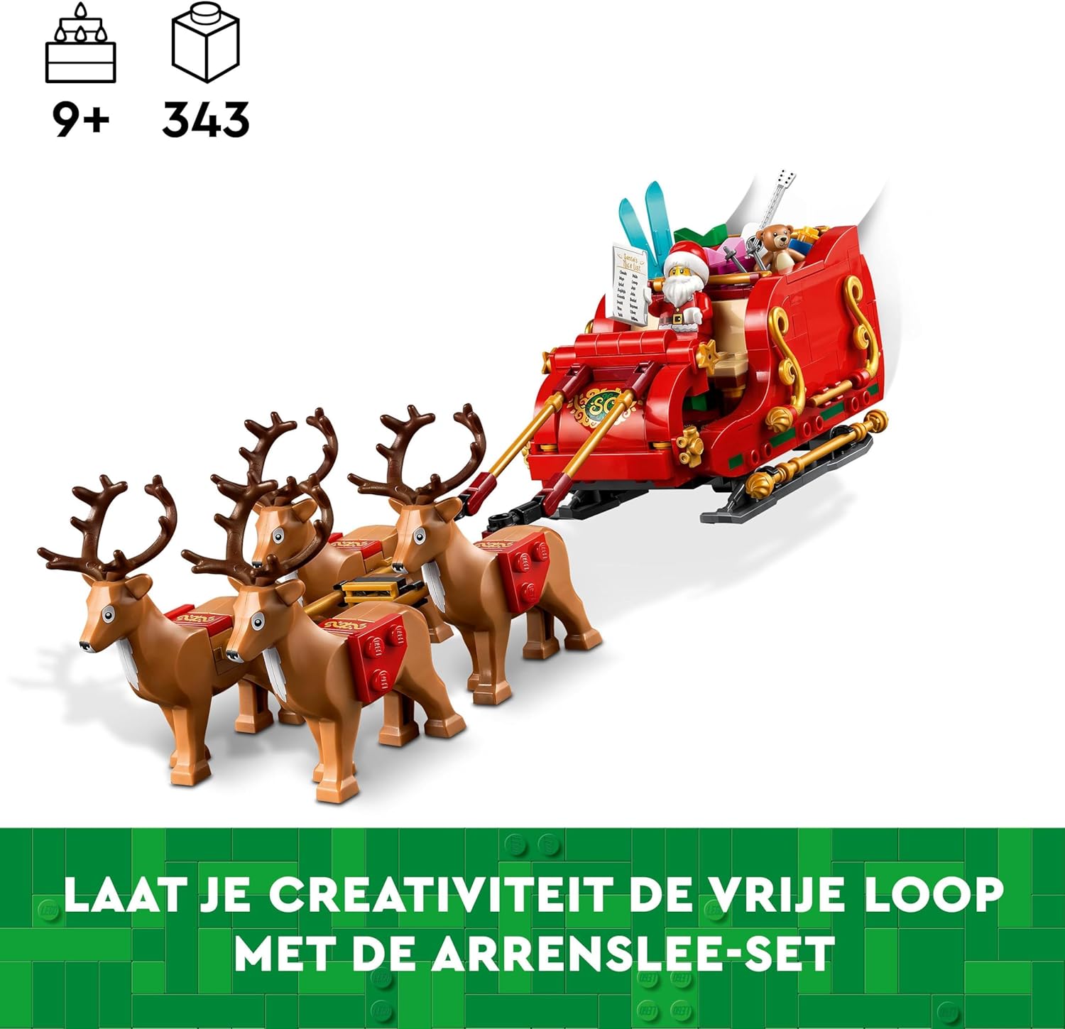 LEGO Schlitten des Weihnachtsmanns, BAU- und Spielset für Kinder mit Minifigur und Rentieren, Geschenk zu Weihnachten für Jungen und Mädchen, kleines Geschenk zu Weihnachten, Weihnachtsschmuck 40499