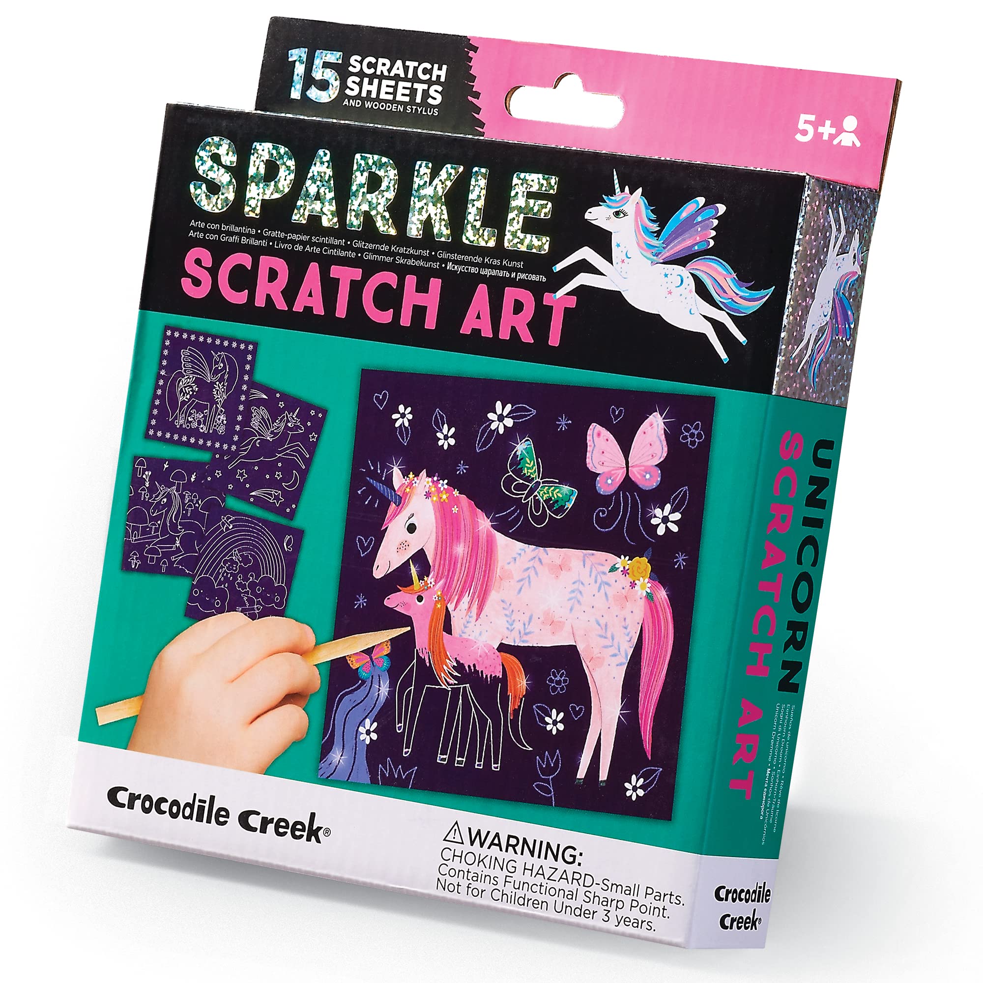 Crocodile Creek - Sparkle Scratch Art/Unicorn Notizbücher und Bücher zum Ausmalen, mehrfarbig, einfarbig (3875352