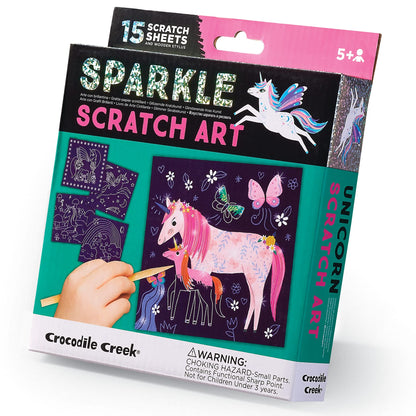 Crocodile Creek - Sparkle Scratch Art/Unicorn Notizbücher und Bücher zum Ausmalen, mehrfarbig, einfarbig (3875352