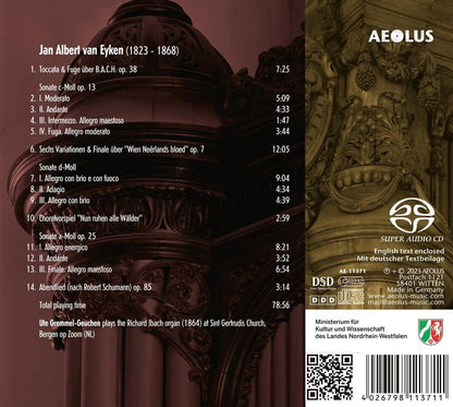 Jan Albert Van Eyken: Complete Organ Sonatas/Toccata & Fuge On...