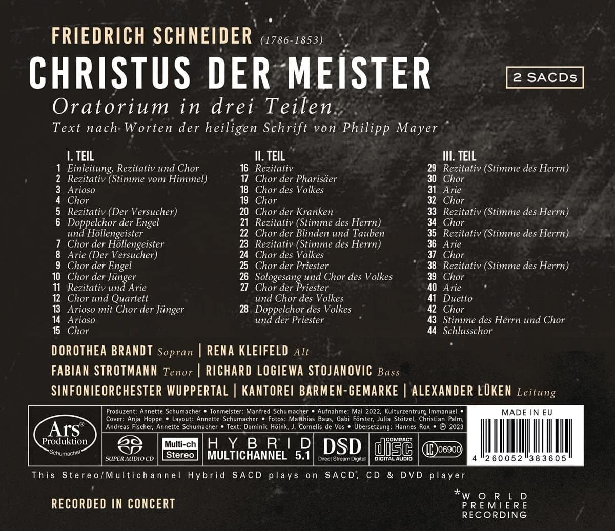 Friedrich Schneider: Christus Der Meister: Oratorium