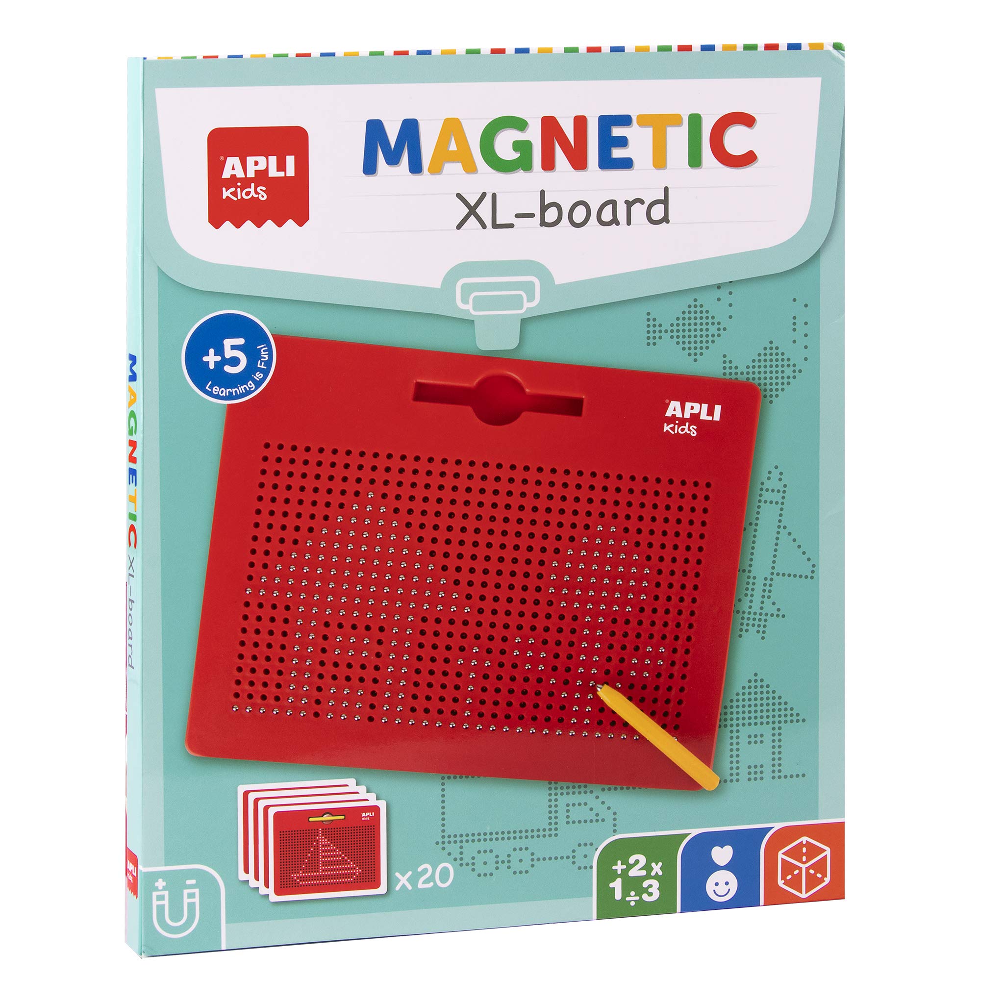 APLI Kids 18792 Educational Board Magnetic Pen and Example Cards, red, XL (315 x 18 x 257 mm