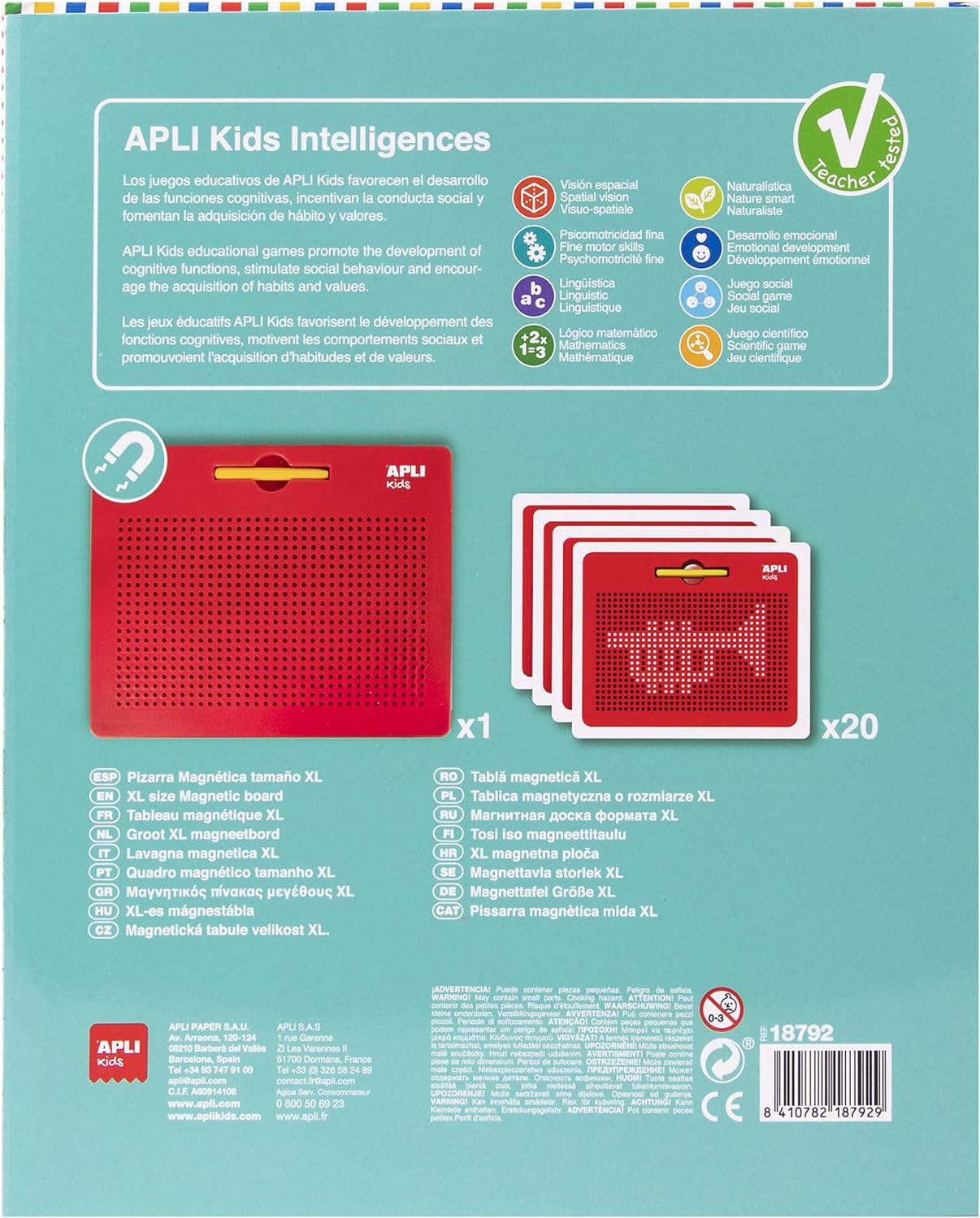 APLI Kids 18792 Educational Board Magnetic Pen and Example Cards, red, XL (315 x 18 x 257 mm