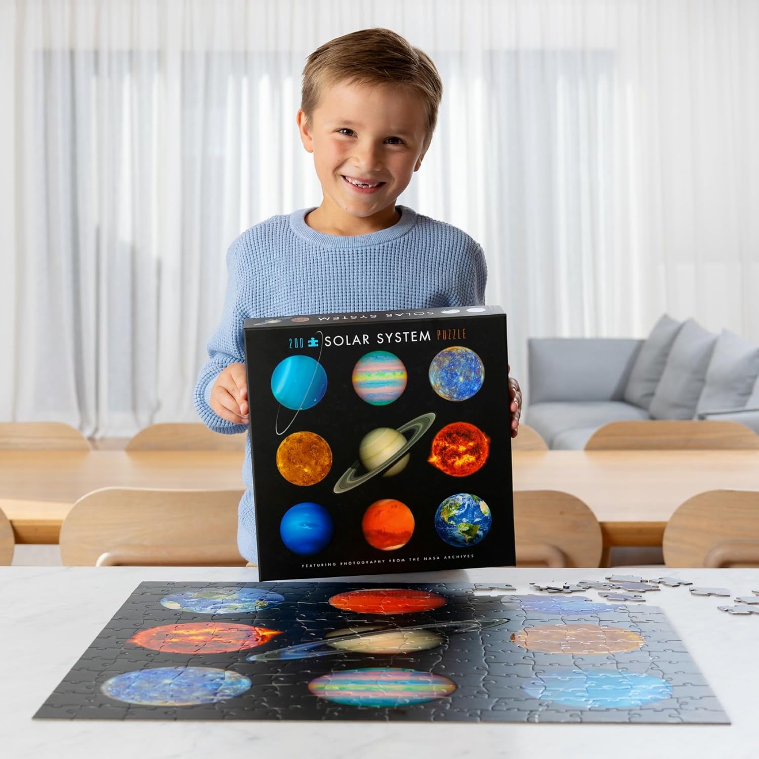 Crocodile Creek NASA Legpuzzel, 200 stukjes voor kinderen vanaf 6 jaar met fotografie uit NASA-archieven, 55,9 x 55,9 cm, zonnestelsel