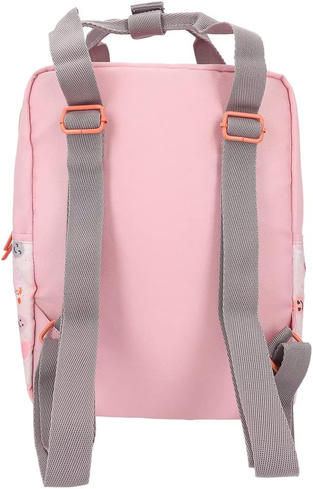 Depesche 12263 TOPModel Happy Together Backpack in Pink with Models and Smile Pattern, Bag with Adjustable Shoulder Strap, Multicoloured