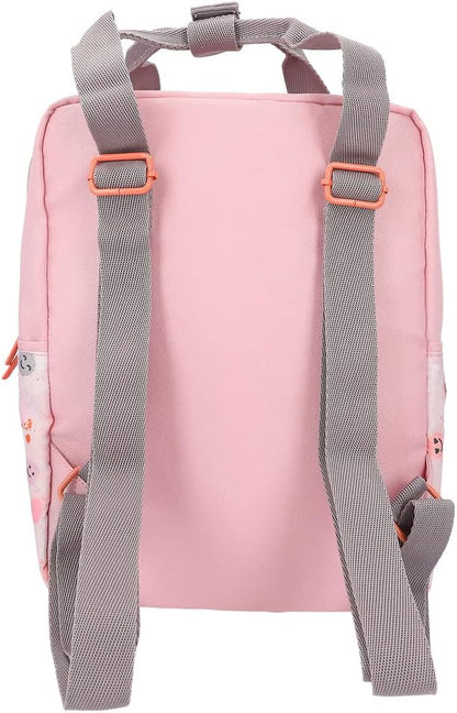 Depesche 12263 TOPModel Happy Together Backpack in Pink with Models and Smile Pattern, Bag with Adjustable Shoulder Strap, Multicoloured