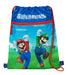 Undercover Super Mario Gym Bag with Safety Closure and Zip Pocket, Approx. 32 x 41 cm, Blue, blue