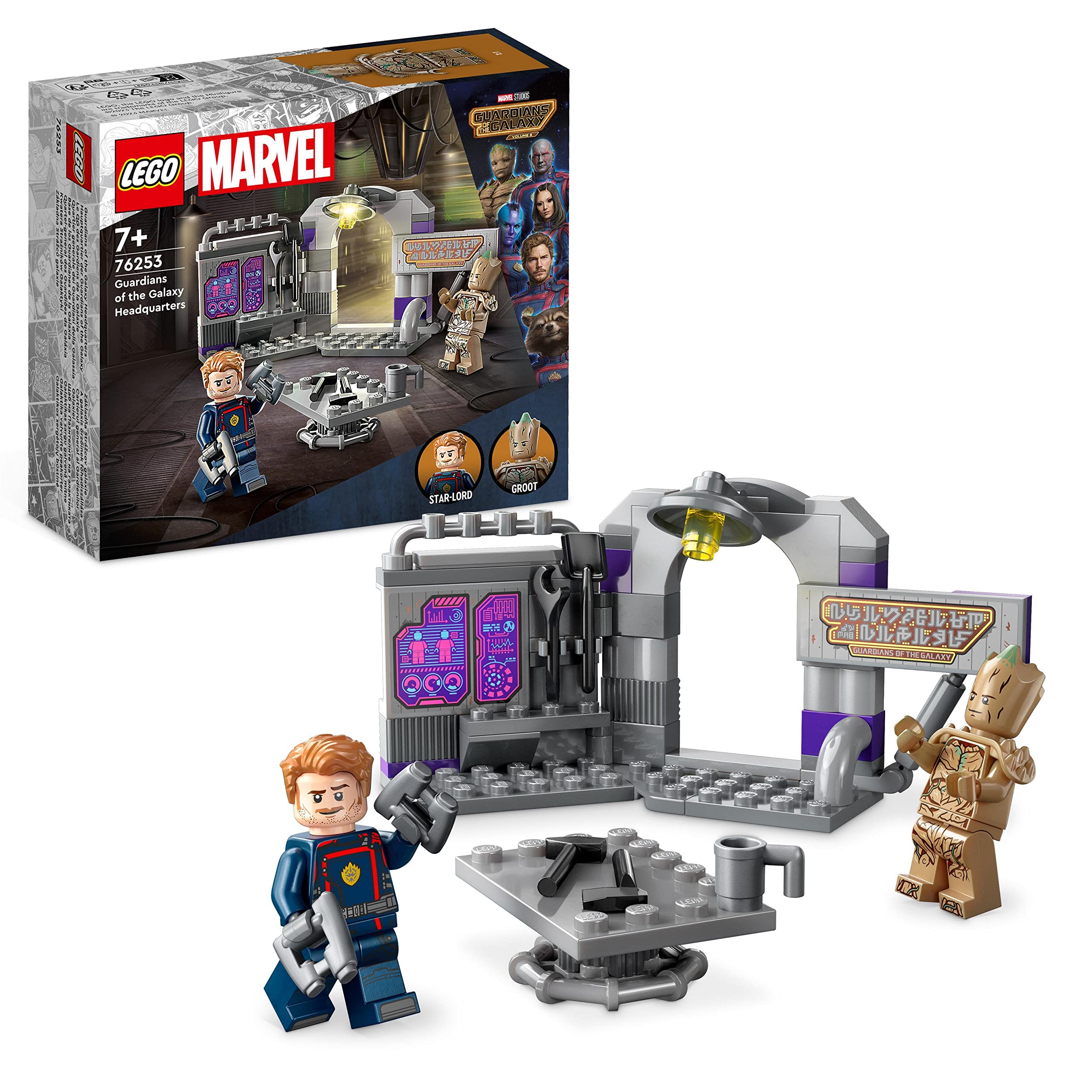 LEGO 76253 Marvel Guardians of the Galaxy Headquarters Volume 3 Set with Groot and Star-Lord Minifigures, Super Hero Building Toy for Kids, Girls and Boys 7 and up Single