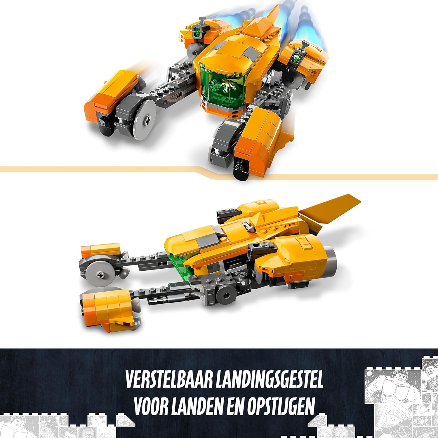 LEGO 76254 Marvel Baby Rocket's Ship Set, Guardians of the Galaxy Volume 3 Spaceship Building Toy & 76253 Marvel Guardians of the Galaxy Headquarters Volume 3 Set