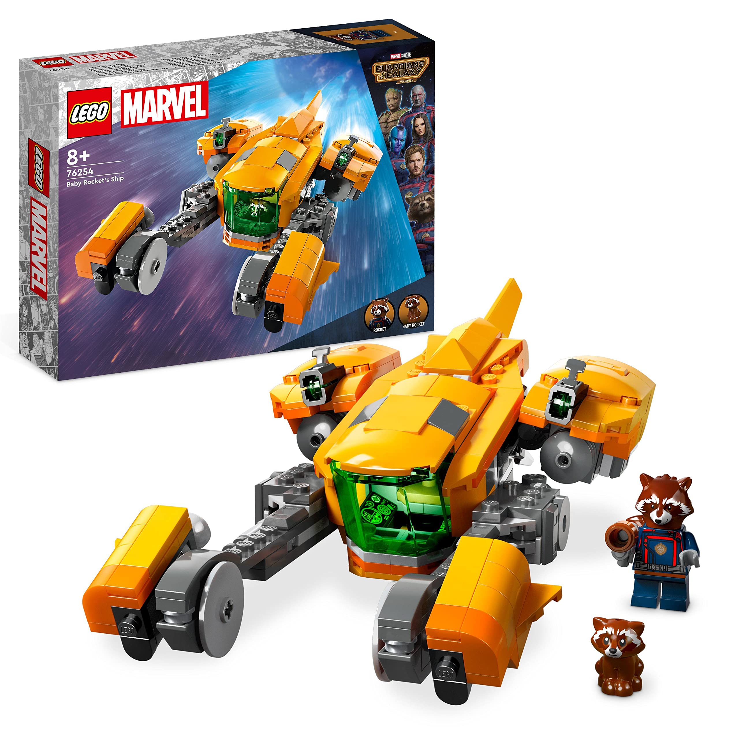 LEGO 76254 Marvel Baby Rocket's Ship Set, Guardians of the Galaxy Volume 3 Spaceship Building Toy & 76253 Marvel Guardians of the Galaxy Headquarters Volume 3 Set