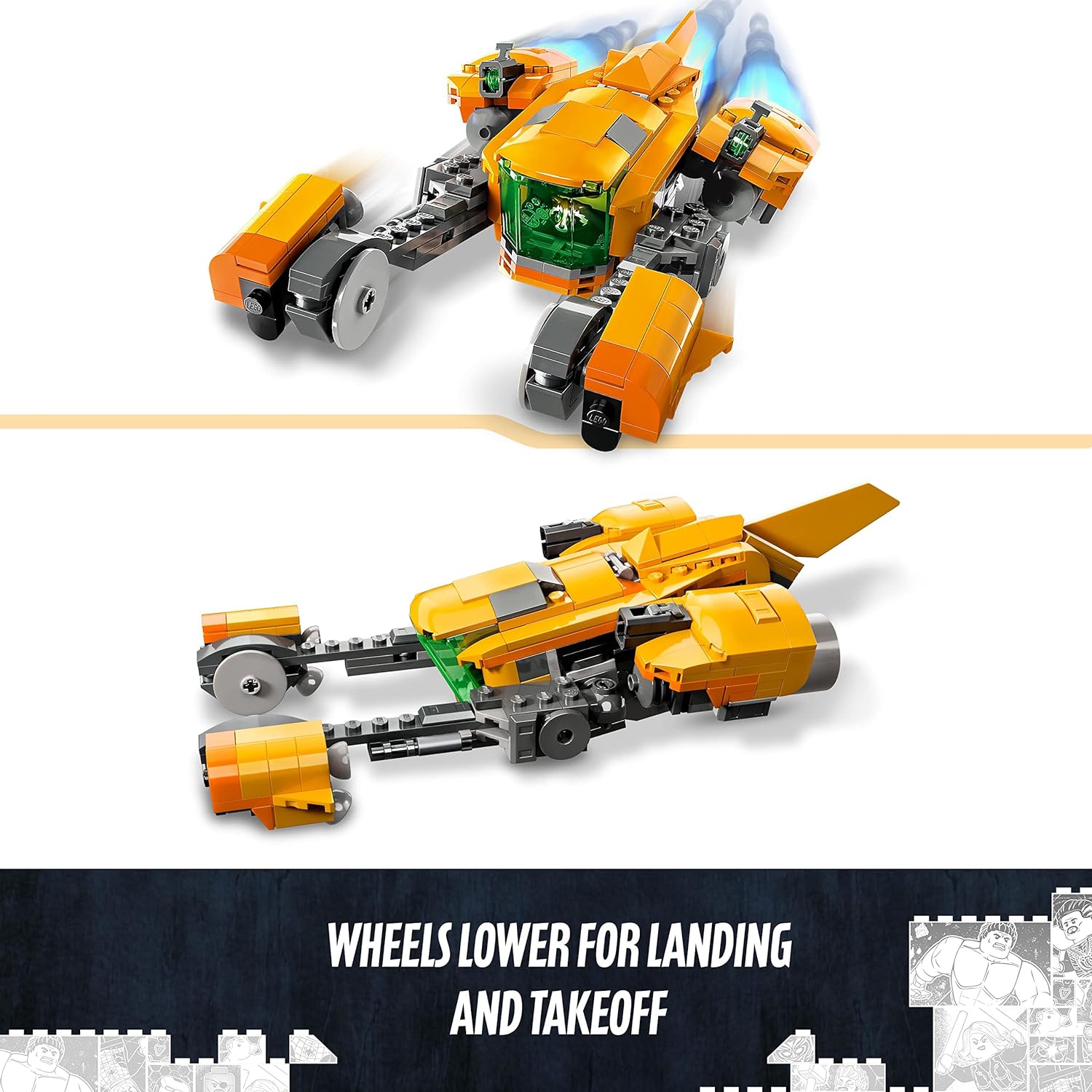 LEGO 76255 Marvel The New Guardians' Ship, Buildable Guardians of the Galaxy Volume 3 Spaceship Toy with Mantis & 76253 Marvel Guardians of the Galaxy Headquarters Volume 3 Set