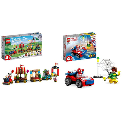 LEGO 43212 Disney: Disney Celebration Train Set with Moana, Woody & 10789 Marvel Spider-Man's Car and Doc Ock Set