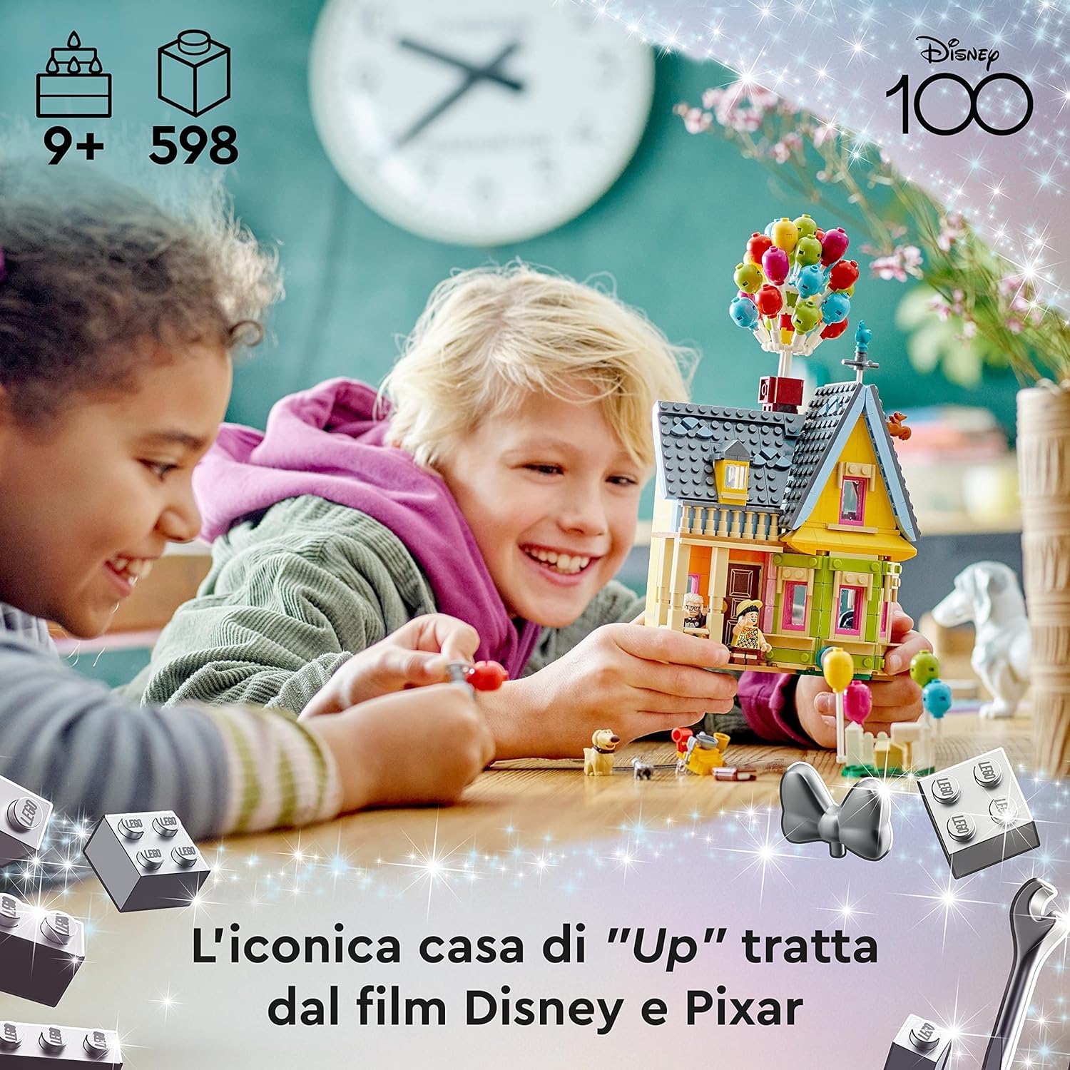Disney and Pixar ‘Up’ House Buildable Toy with Balloons, Carl, Russell and Dug Figures, Collectible Model Set, Disney's 100th Anniversary Series, Iconic Gift Idea, Multicolor