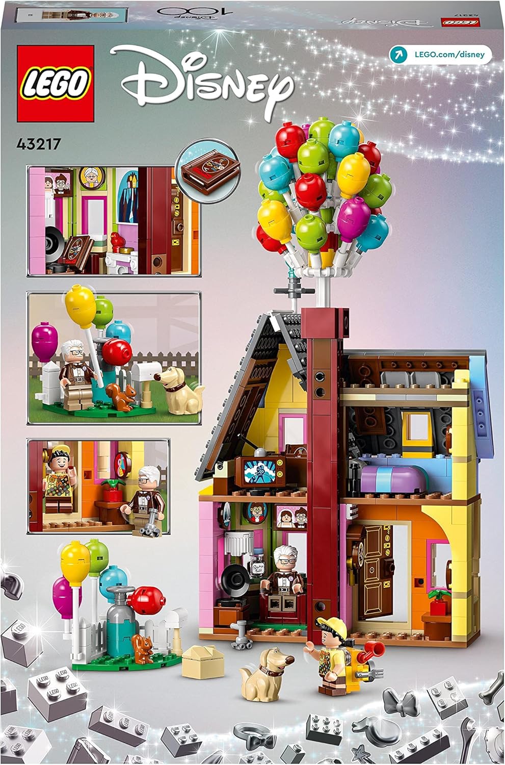 Disney and Pixar ‘Up’ House Buildable Toy with Balloons, Carl, Russell and Dug Figures, Collectible Model Set, Disney's 100th Anniversary Series, Iconic Gift Idea, Multicolor