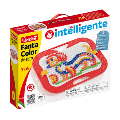 Quercetti 0902 Quercetti-0902 Fantacolor Design d.10, Kids' Mosaic Kits-STEAM Toy