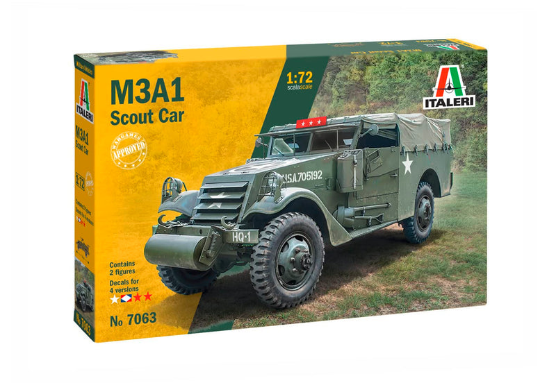 Italeri 7063 M3A1 Scout Car, Scala 1:72, Model Kit/Modello in Plastica da Montare, IT7063
