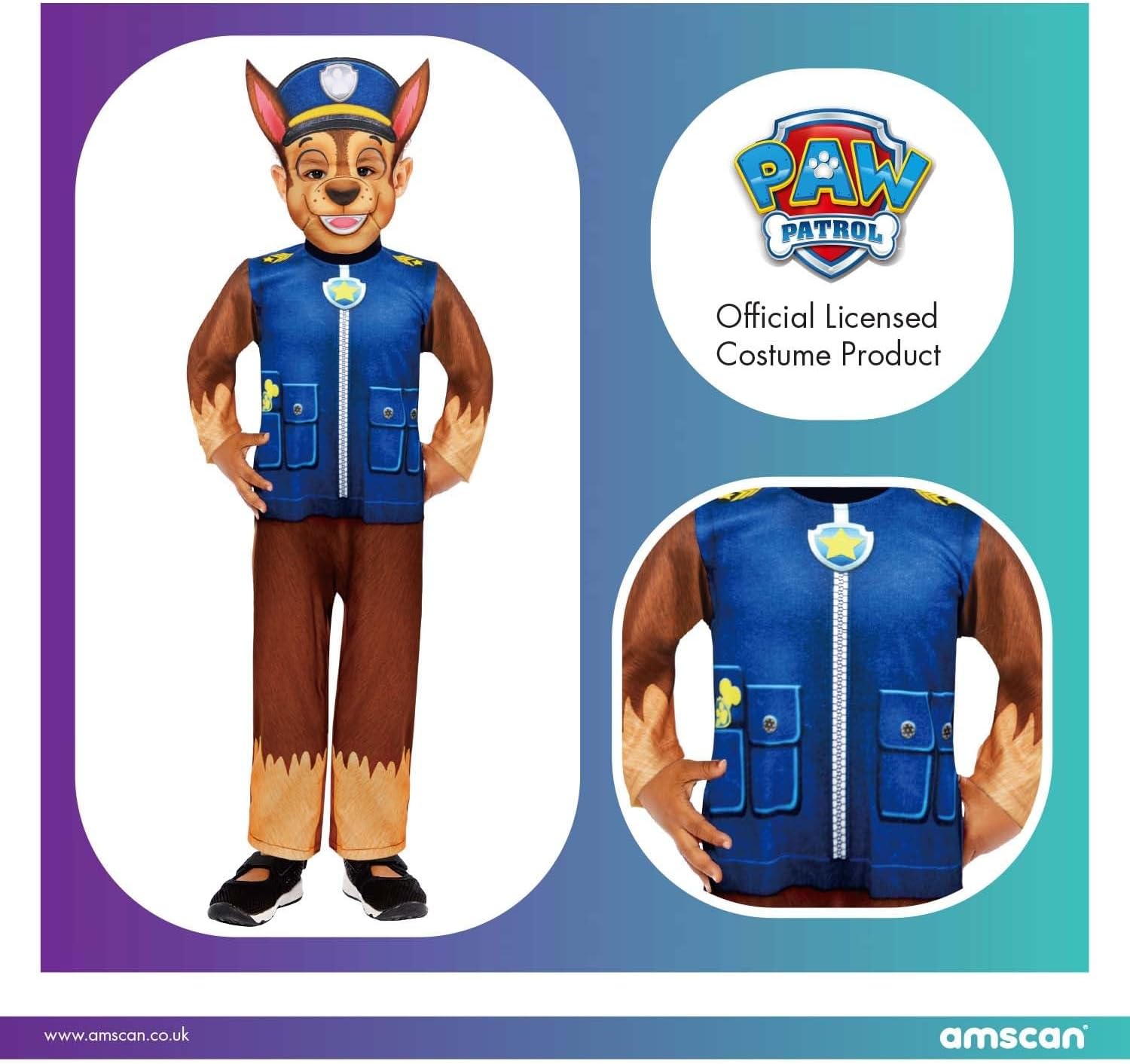 Amscan Official Nickelodeon Chase Costume 3-4 and 4-6 years