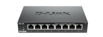 D-Link DES-108 – Switch de red con 8 puertos LAN Fast Ethernet 10/100 Mbps RJ-45, no gestionable Layer 2, carcasa metálica, negro