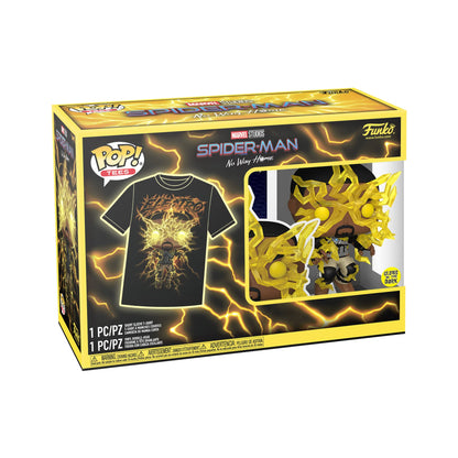 Funko POP! & Tee: Spider-Man: NWH - Electro - Glow In the Dark - Small - (S) - Marvel - T-Shirt - Clothes With Collectable Vinyl Figure - Gift Idea - Toys and Short Sleeve Top for Adults Unisex Men