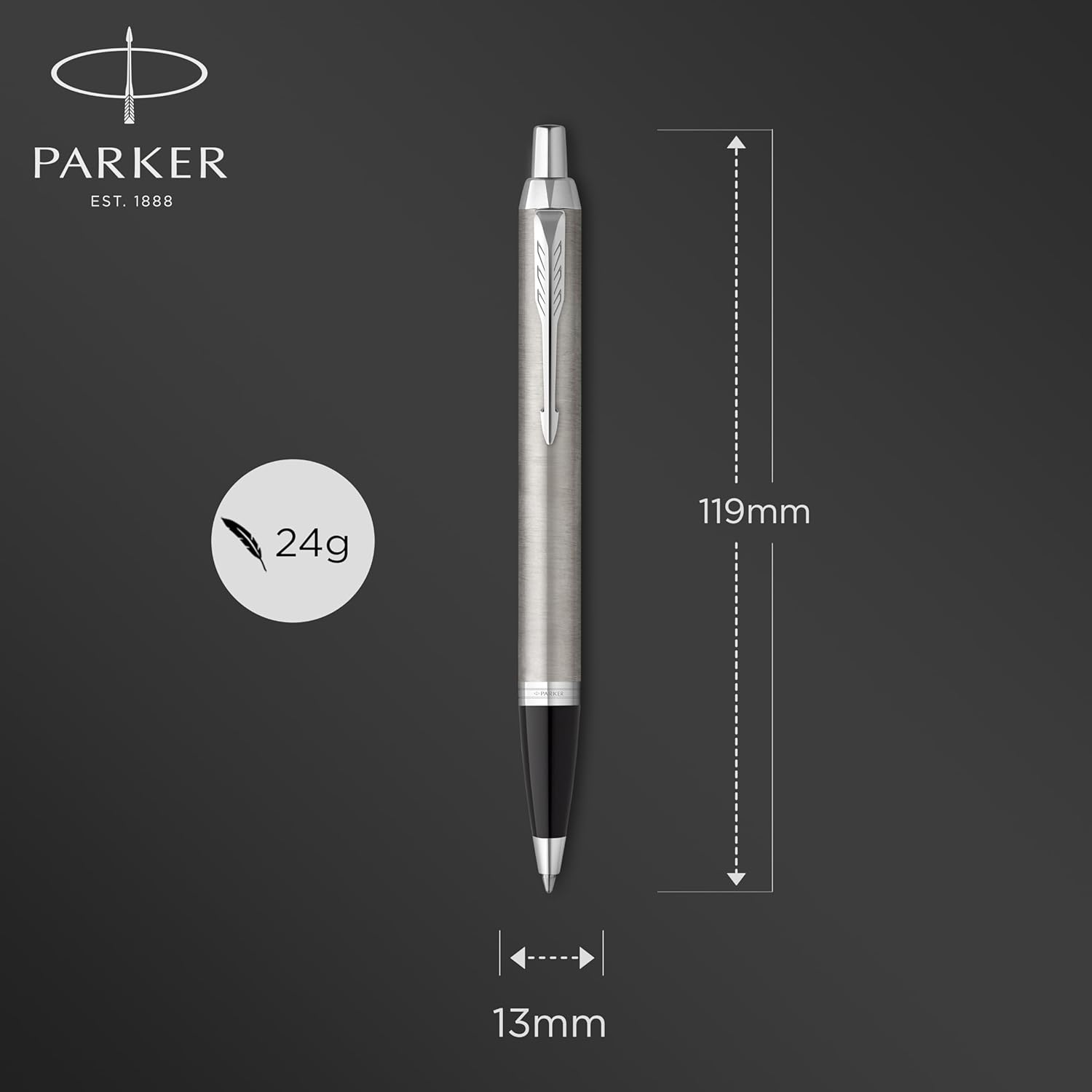 Parker IM Duo Gift Set with Ballpoint Pen & Fountain Pen | Stainless Steel Chrome Trim | Blue Ink Refill & Cartridge | Gift Packaging