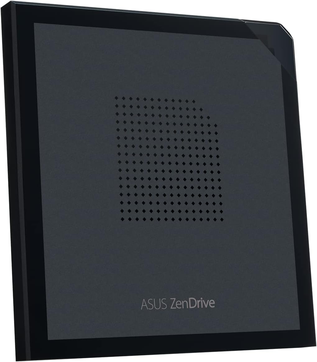 ASUS SDRW-08V1M-U external ultraslim 8X DVD writer, Cable-Storage Design, USB Type C, Mac Compatible, 14.6mm Ultraslim, M-DISC support, Disc Encryption, NERO Backitup, E-Green, E-Media