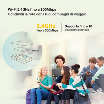 TP-Link 4G Cat4 LTE Travel Mobile Mi-Fi Hotspot, Connection with Up to 10 Devices, Compatible with Most of the Network, Rechargeable /Up to 8 hours life Battery, Easy Management with tpMiFi App(M7350