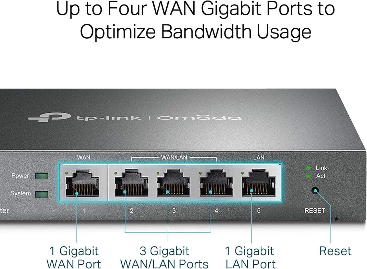 TP-LINK ER605 5 port dual/multiple WAN VPN router (up to 4 Gigabit WAN ports, highly secure VPN, Omada SDN, central management, intelligent monitoring, firewall) black, ideal for office networks