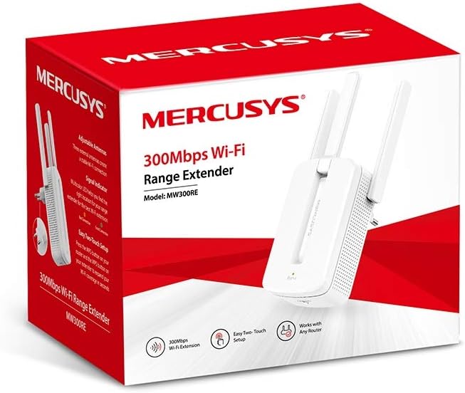 Mercusys WiFi N Repeater 300Mbps WiFi Network Extender Wireless Amplifier MW300RE (N300, 2 External Antenna