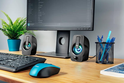 Trust Gemi RGB LED 2.0 PC Speakers for Computer and Laptop, 12 W, USB Powered, Illuminated - Black