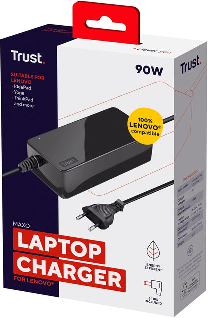 Trust Maxo Caricabatteria per laptop da 90 W a marca Lenovo