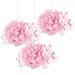 Charming Pink Floral Elephant Tissue Pom Pom Decorations (22cm) - Adorable & Unique Design - Perfect for Themed Parties, Showers & Celebrations - 3ct Pink Tissue Decoration