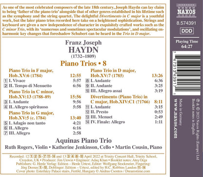 Haydn: Piano Trios: Nos. 5, 6, 7 and 13/Divertimento, Hob.XIV:C1 - Volume 8