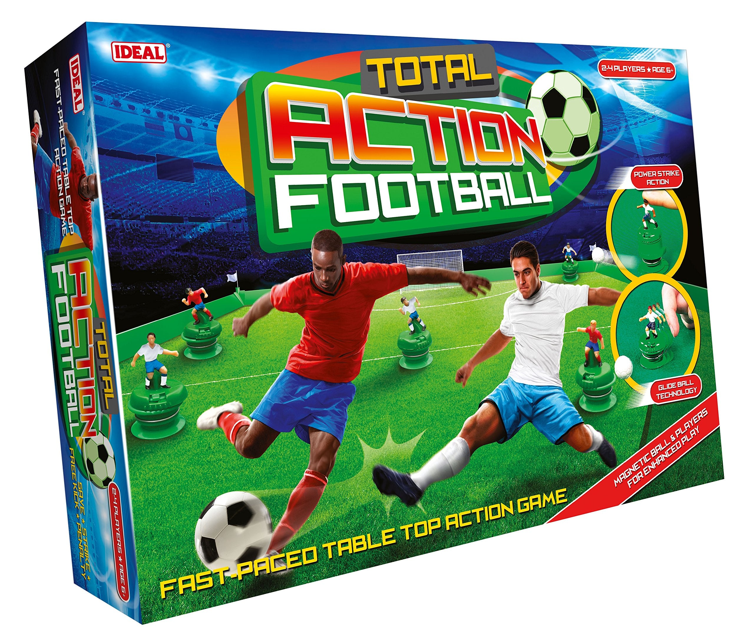 IDEAL | Total Action Football: Fast paced table top football action game! | Family Games | For 2-4 Players | Ages 6+