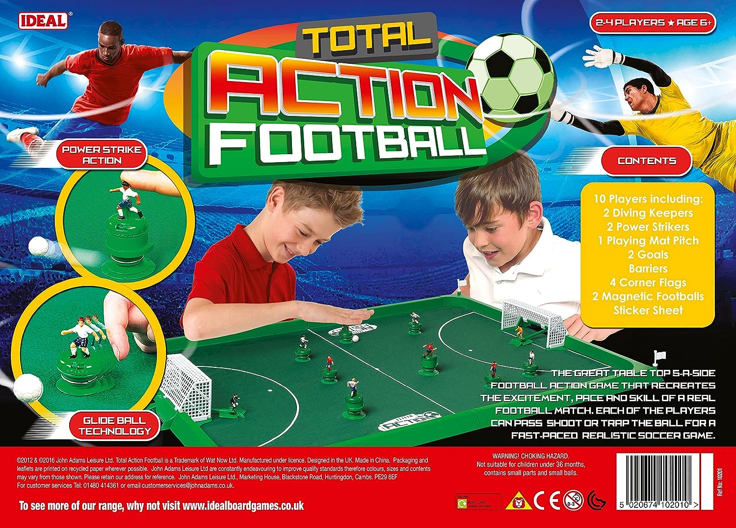 IDEAL | Total Action Football: Fast paced table top football action game! | Family Games | For 2-4 Players | Ages 6+