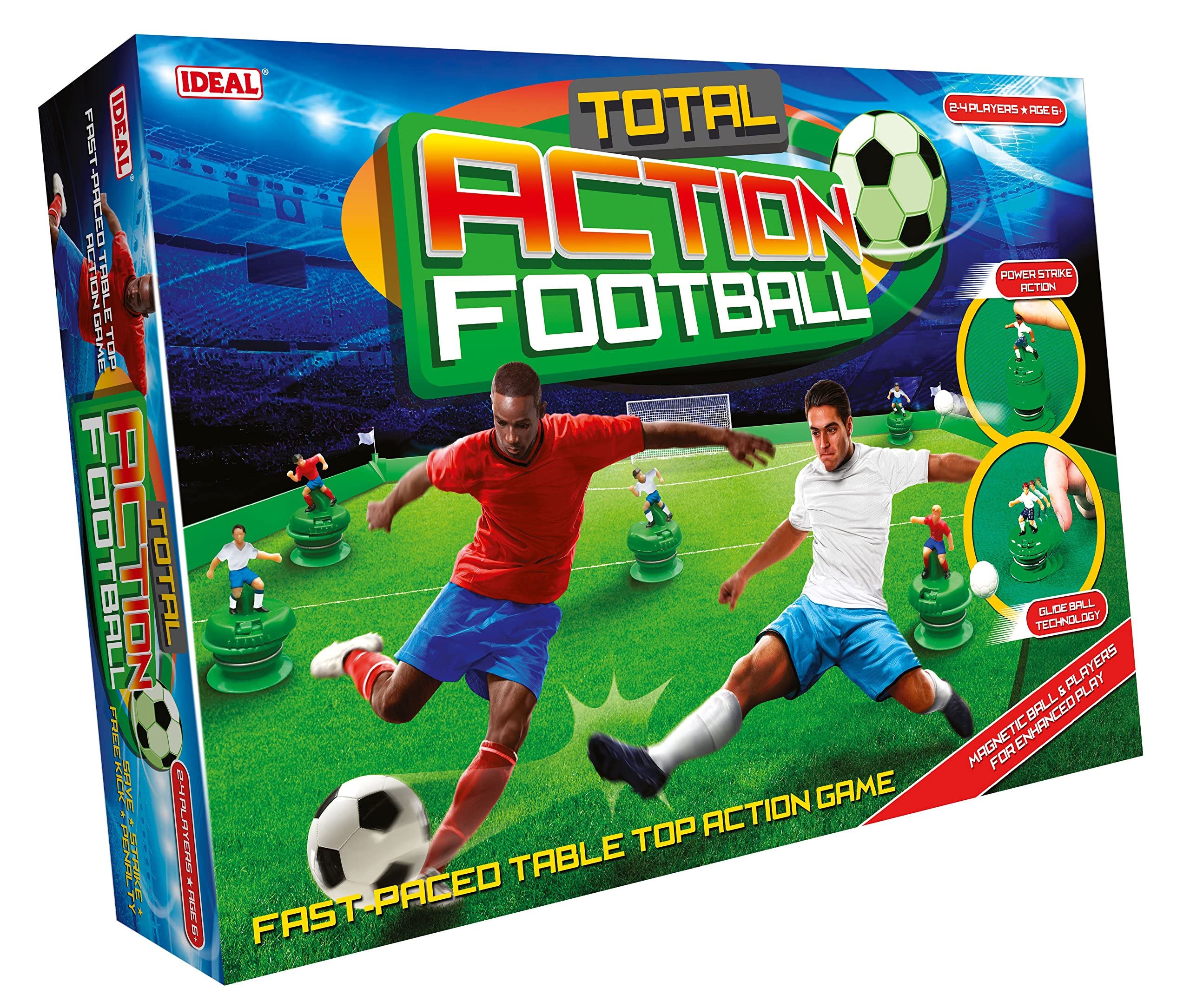 IDEAL | Total Action Football: Fast paced table top football action game! | Family Games | For 2-4 Players | Ages 6+